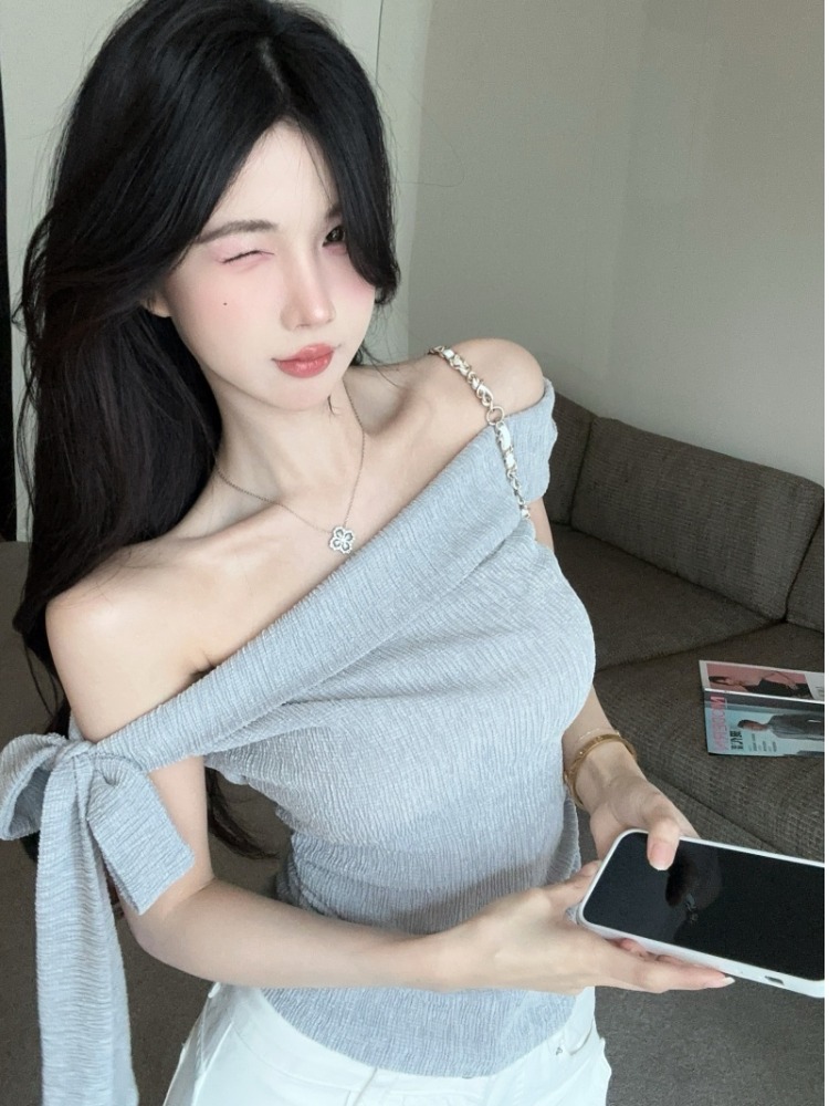 Spicy Girl One-Shoulder Tie Wa - T Shirt Tight Fit recension och pris